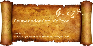 Gaunersdorfer Áron névjegykártya
